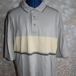Antigua Performance Men's Size L Gray Tan Cotton Short Sleeve Polo Shirt